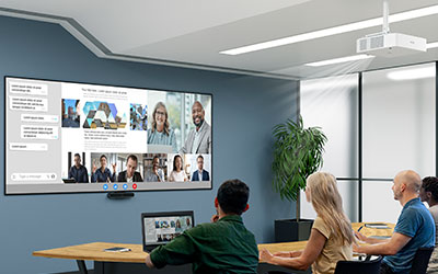 Ceiling projectors installed in conference room by Data Projections