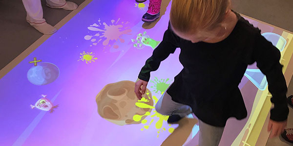 Children playing on an ActiveFloor digital projection