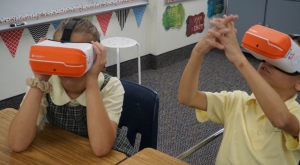 St. Mark students enjoying VR with the ClassVR standalone headset